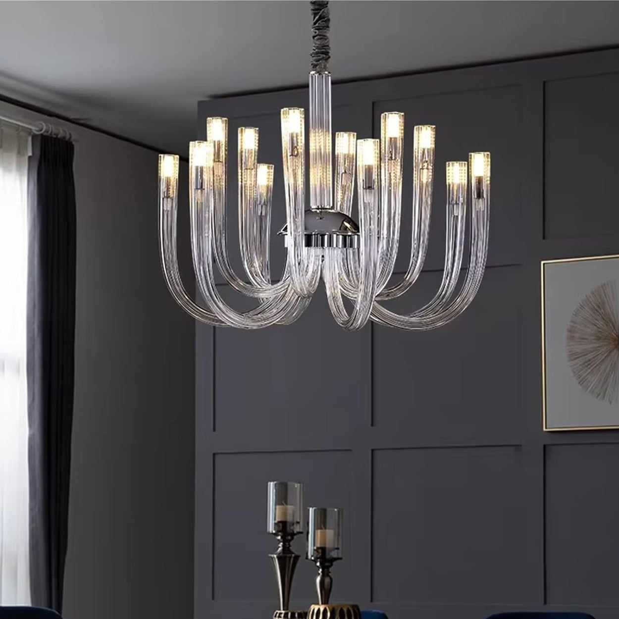 ANKUR MURANA CASTILLO ITALIAN GLASS CRYSTAL CANDLE CHANDELIER