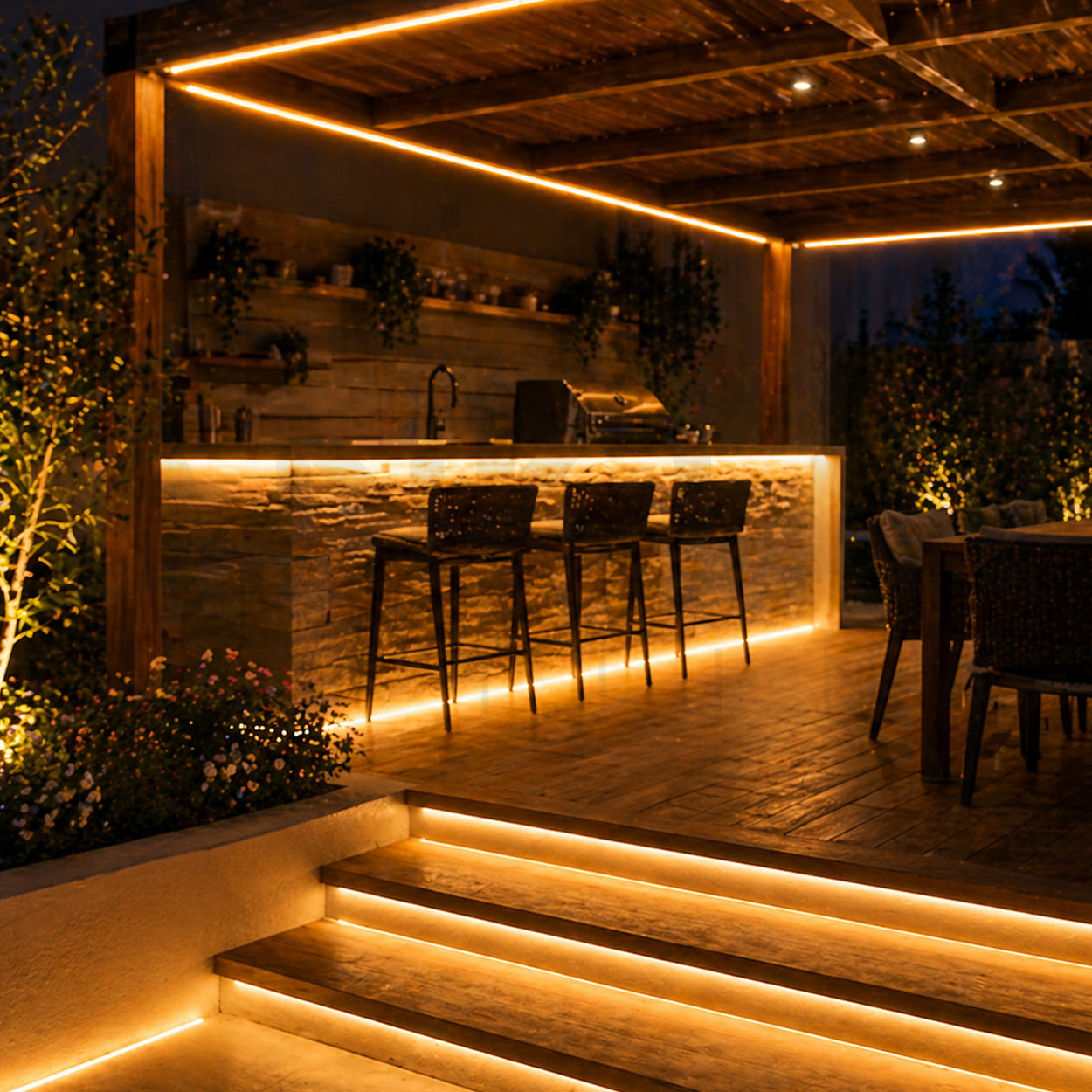 ANKUR IP65 WATERPROOF WARM WHITE LED STRIP LIGHT FOR INDOOR & OUTDOOR USE - 45 METER/6W/3000K