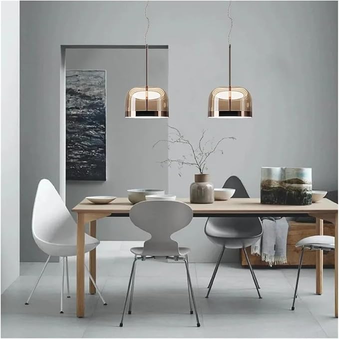 ANKUR CLASSY COPPER FINISH METAL AND AMBER GLASS PENDANT LIGHT
