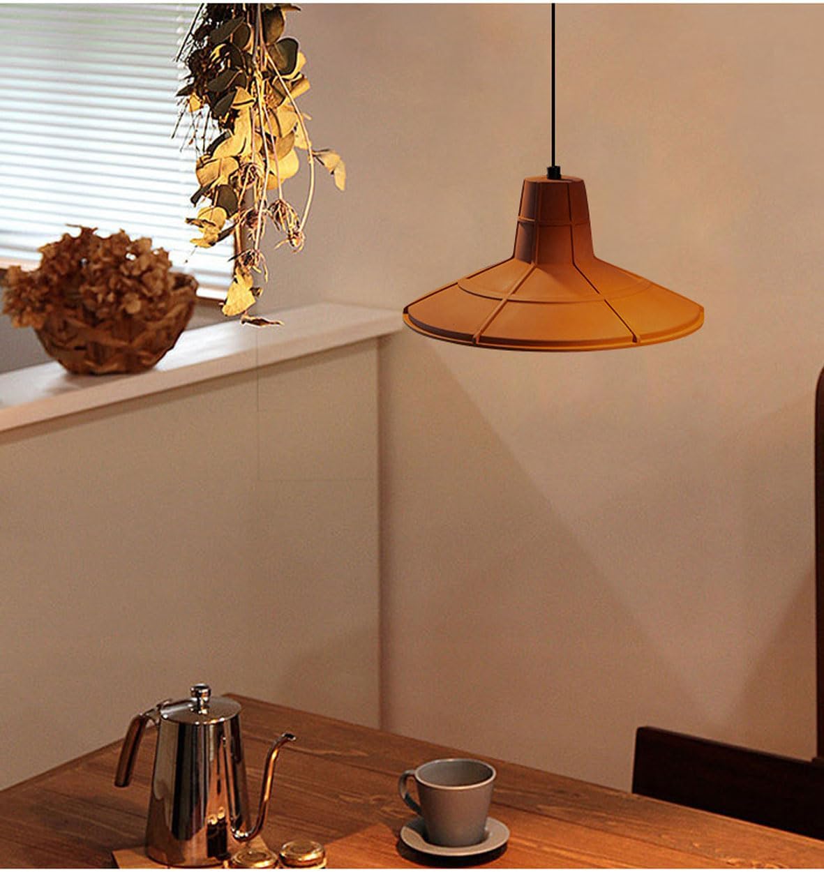 ANKUR HELIOS REDDISH BROWN MICROCEMENT LAMPSHADE CONCRETE PENDANT LIGHT