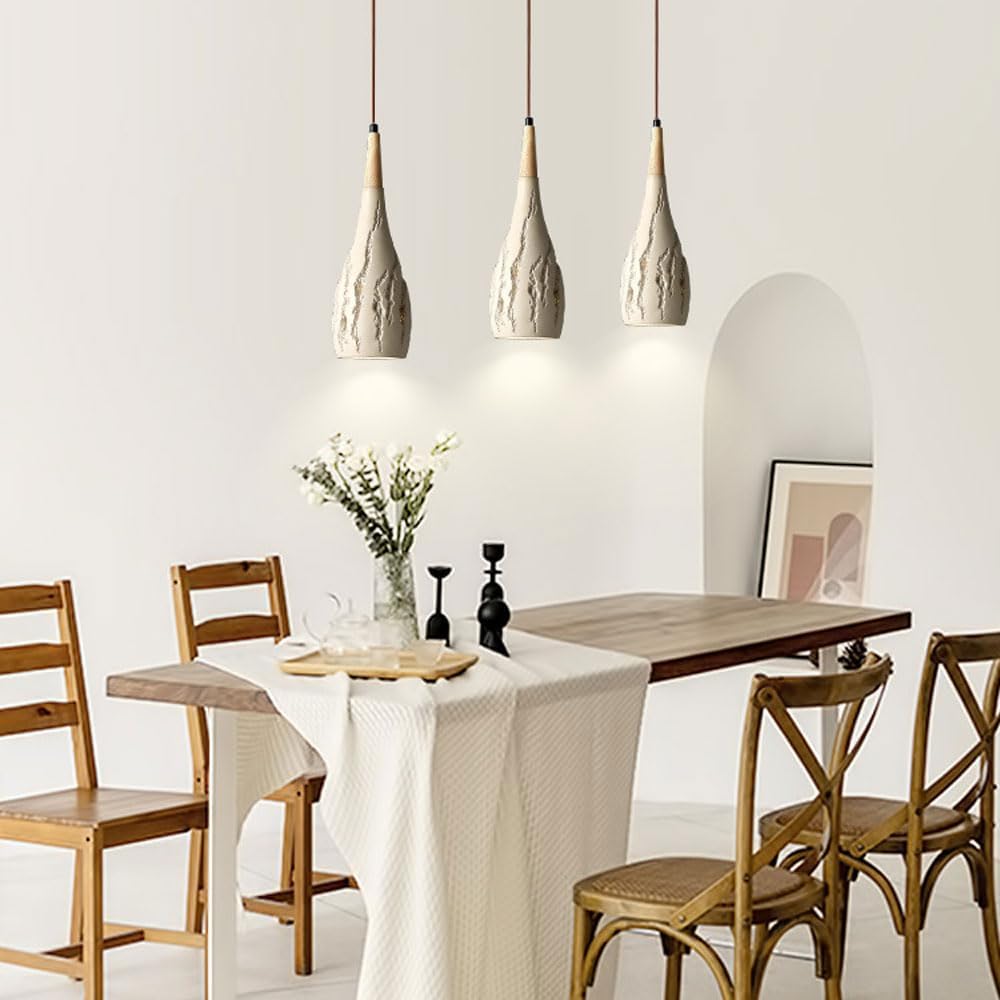 ANKUR CUBIST NORDIC MICRO CEMENT PENDANT LIGHT DECOR DROP LIGHTING FIXTURE SOLID WOOD LAMP HANGING LIGHT