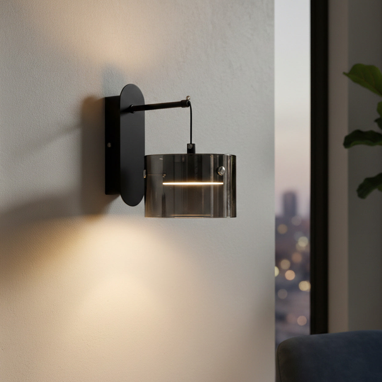 ANKUR ECLIPTA MODERN METAL AND GLASS LED WALL LAMPS