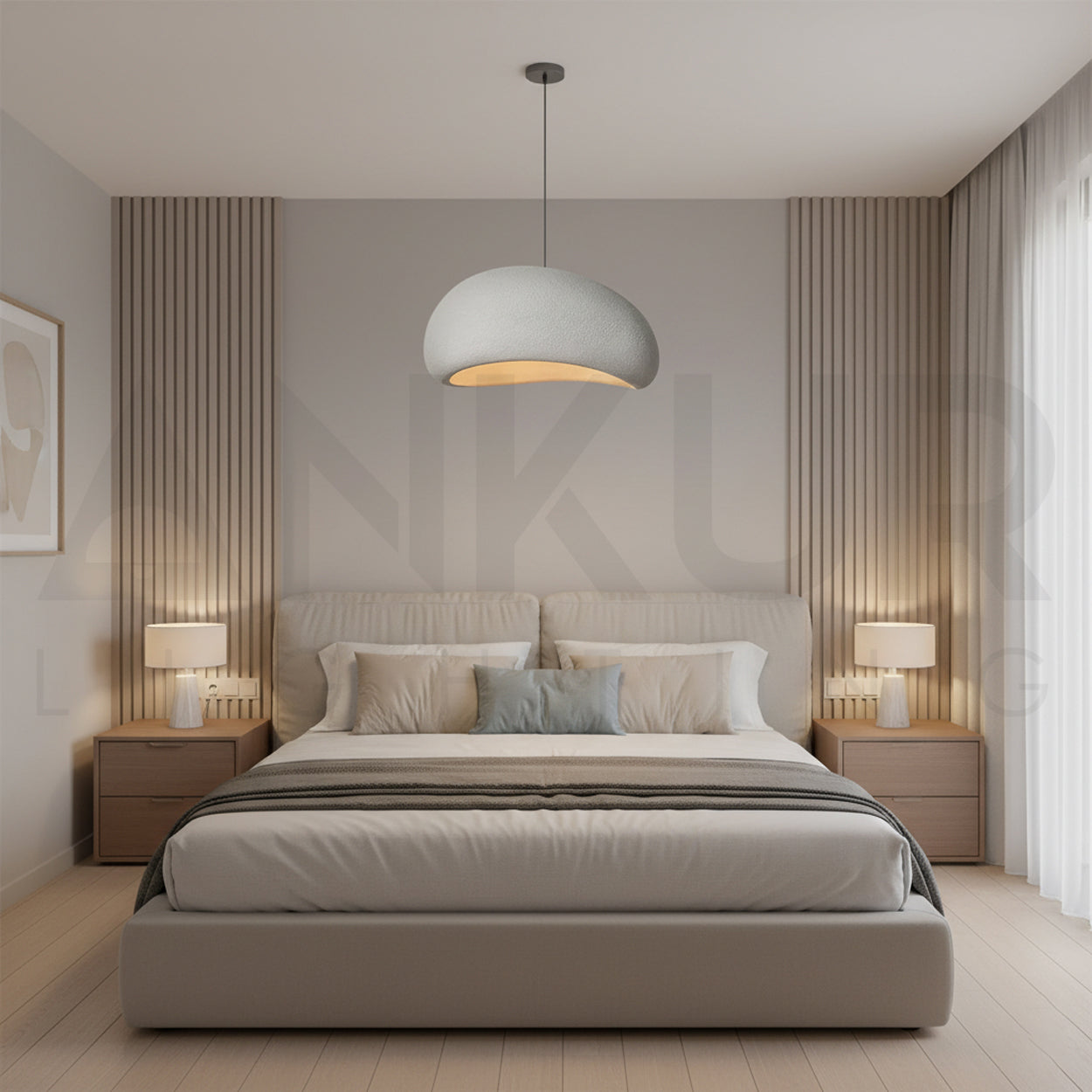 ANKUR CURVE CONCRETE LOOK PENDANT LIGHT FROM ANKUR TERRA COLLECTION