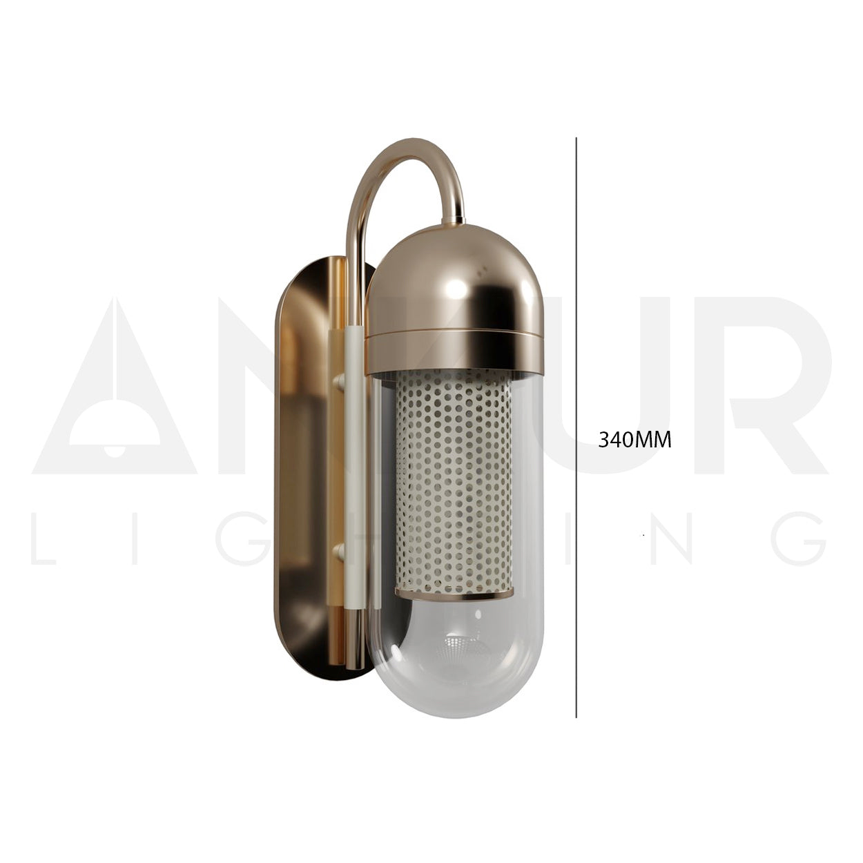 ANKUR DENVER BRASS FINISH WALL LIGHT FOR LIVING ROOMS AND HOME LIGHTING