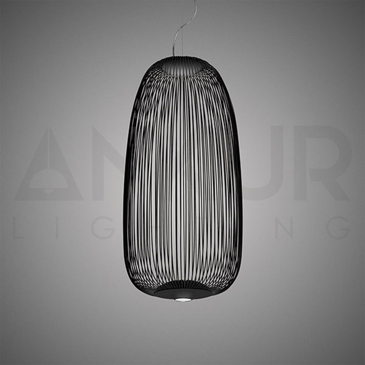 ANKUR ECHO MODERN DESIGNER SPOKES BLACK FINISH METAL BASED HANGING LIGHT FOR HOME LIGHTING