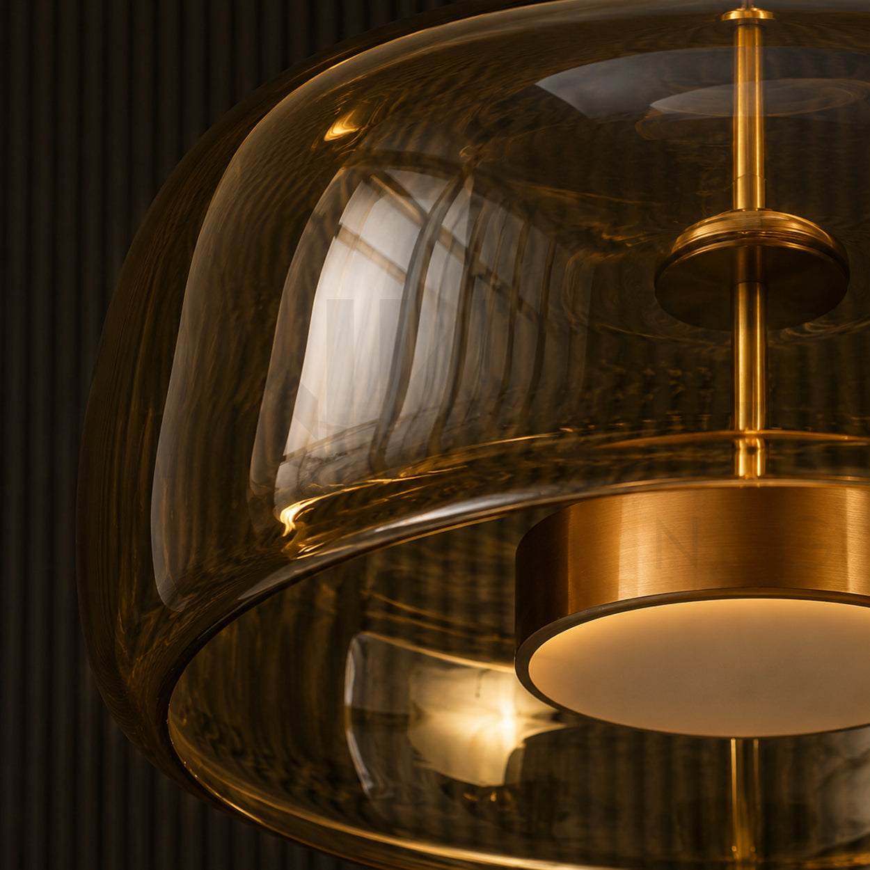 ANKUR ECLIPSE DOME MODERN GLASS WITH METAL LED PENDANT LIGHT