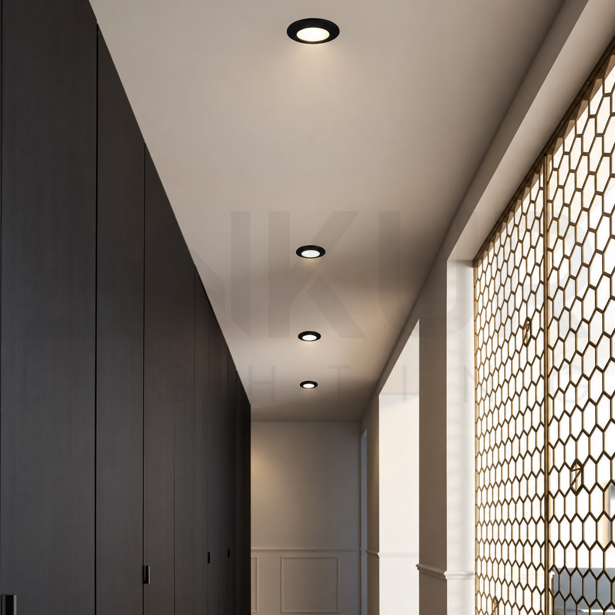ANKUR DIVINE MINIMALIST DELIGHT BLACK FINISH LED RECESSED DOWNLIGHT FOR OFFICE AND HOME LIGHTING