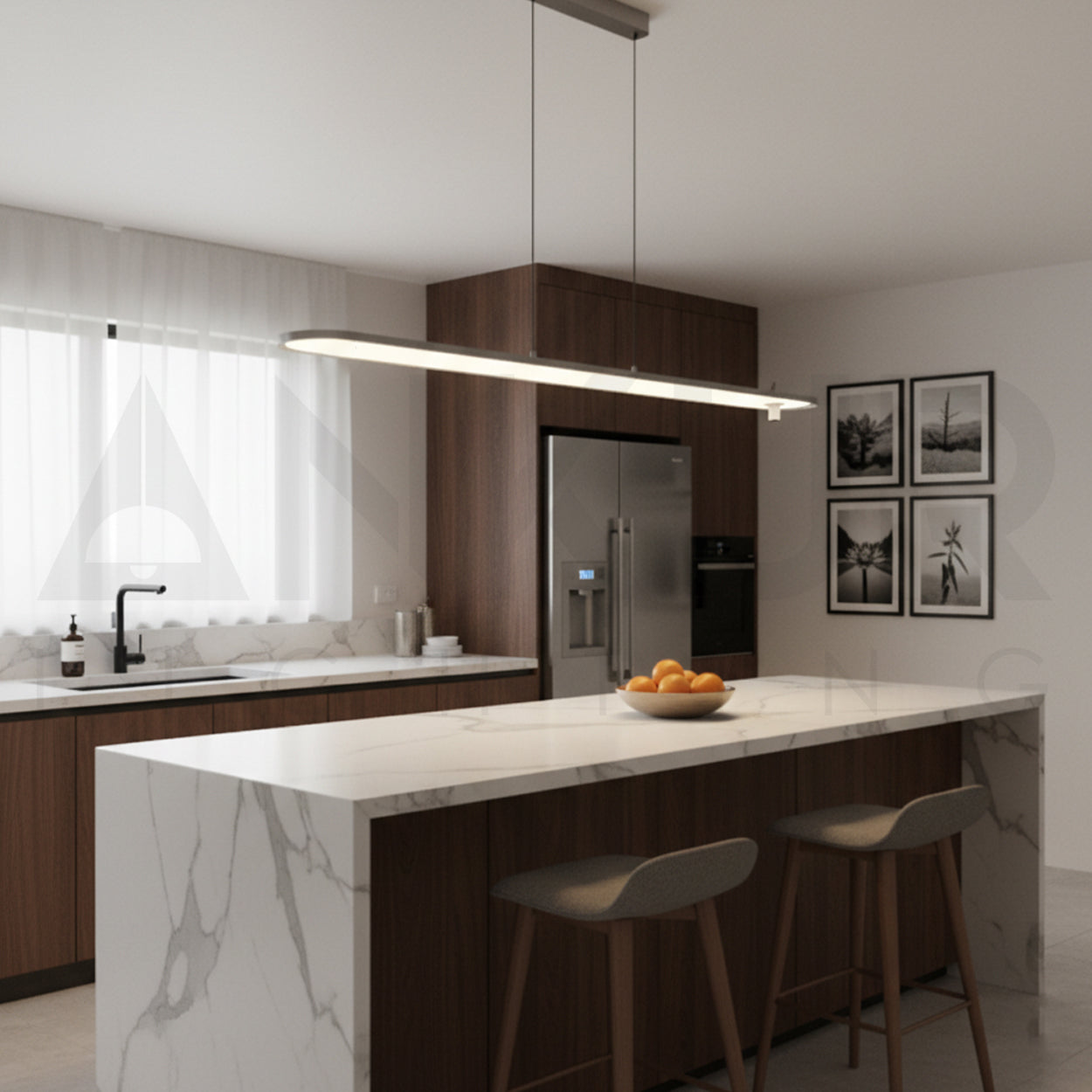 ANKUR GOCCIA OVAL 3CCT LED WITH ADJUSTABLE LIFT FUNCTION HANGING LIGHT