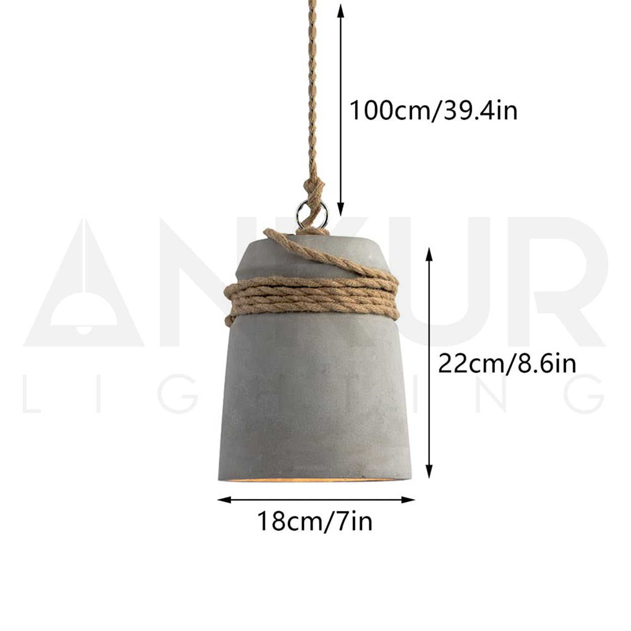 ANKUR SYLVAIN NORDIC RETRO LIGHTING CONCRETE BELL SHADE PENDANT CEILING LIGHT