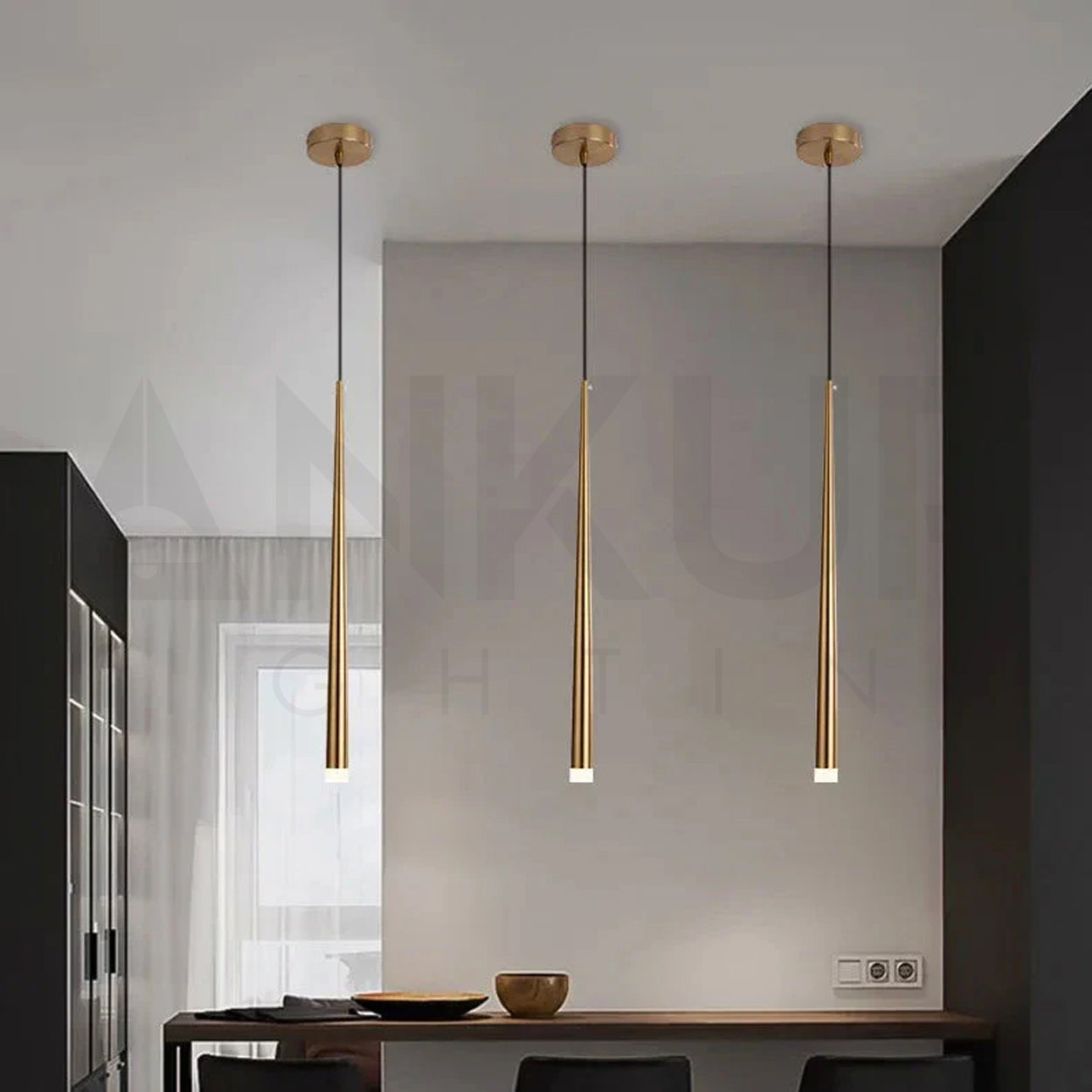 ANKUR STYX CONICAL PENDANT LIGHT FOR BEDROOM AND KITCHEN HANGING LIGHT - ROSE GOLD