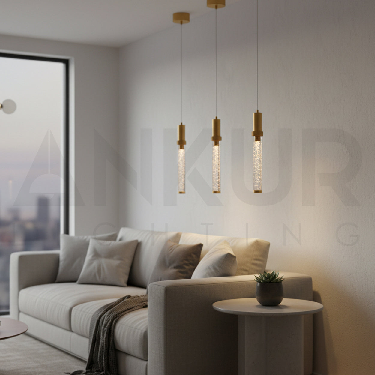 ANKUR FLUX 7W GOLD FINISH LED HANGING LIGHT