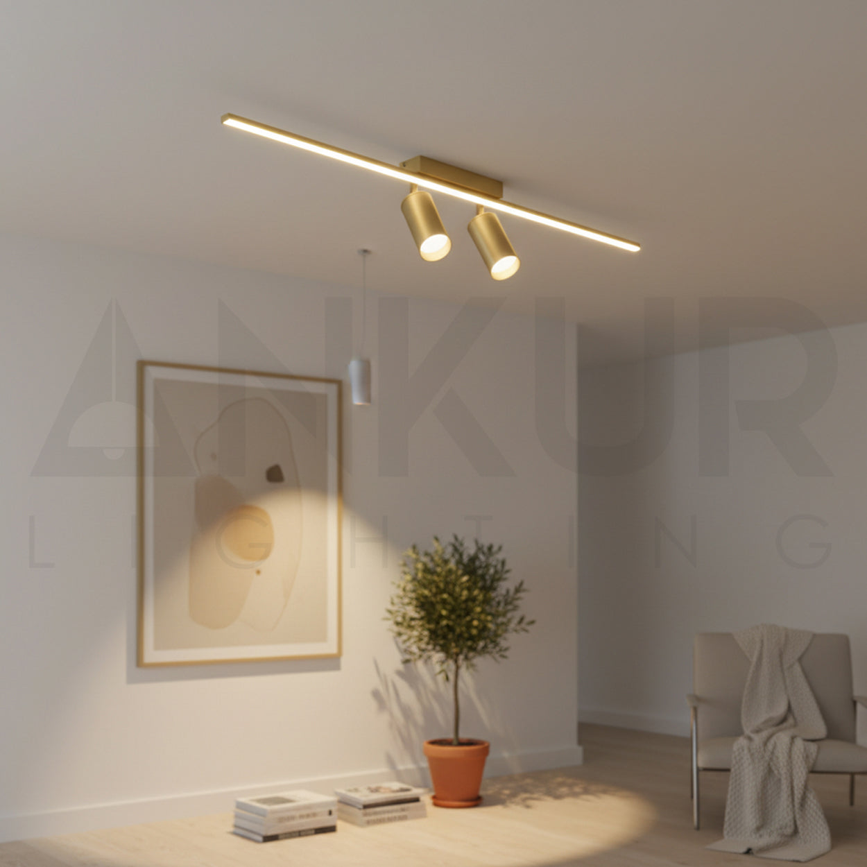 ANKUR VIOLA TWO LED SPOT LIGHT WITH LED WALL LIGHT