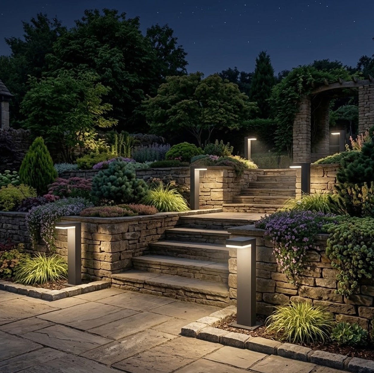 ANKUR TAMO MODERN ANTI-GLARE BOLLARD LIGHT – ELEGANT OUTDOOR LED PATHWAY LIGHTING