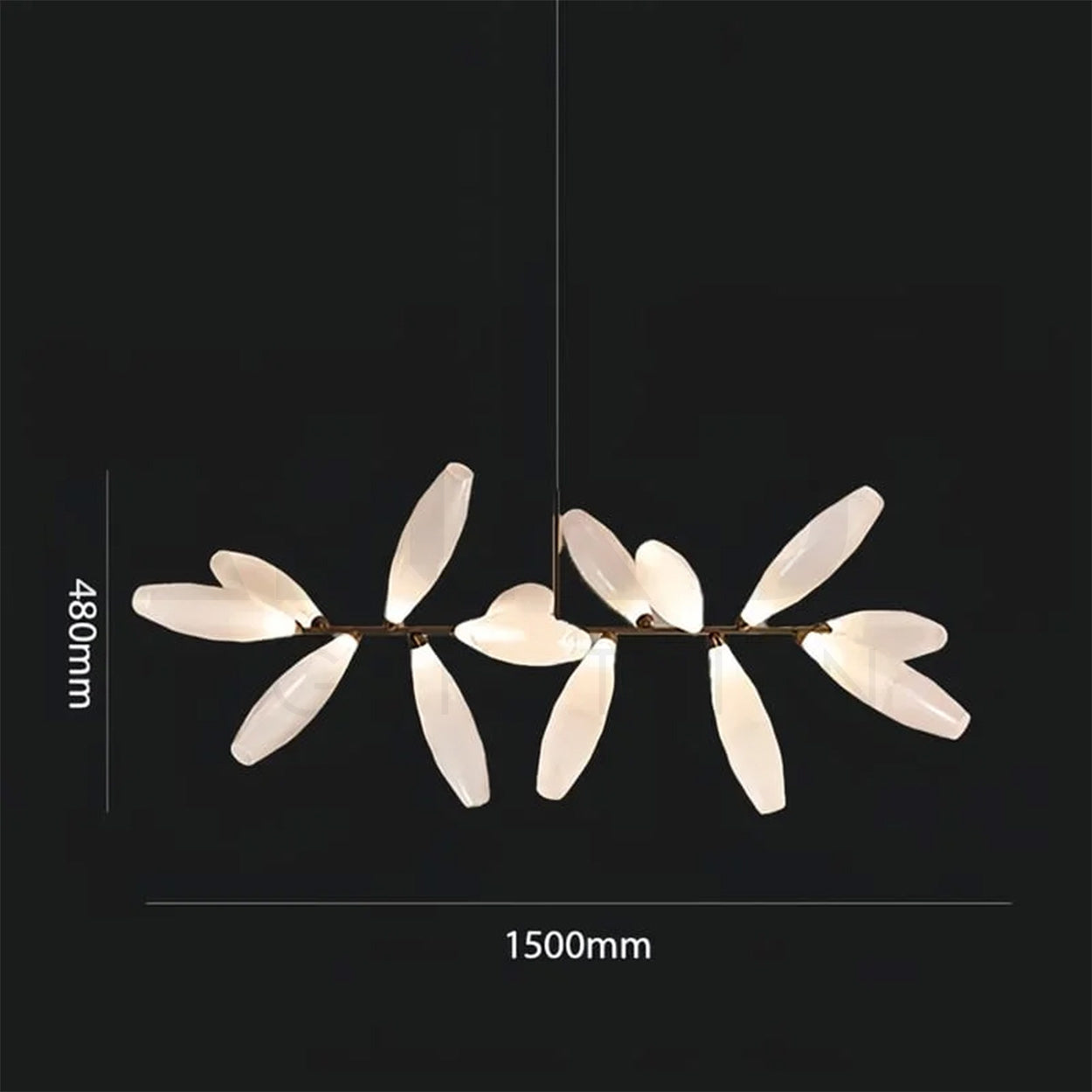 ANKUR AURELIUS MODERN LEAF DESIGN METAL AND GLASS BASED CHANDELIER