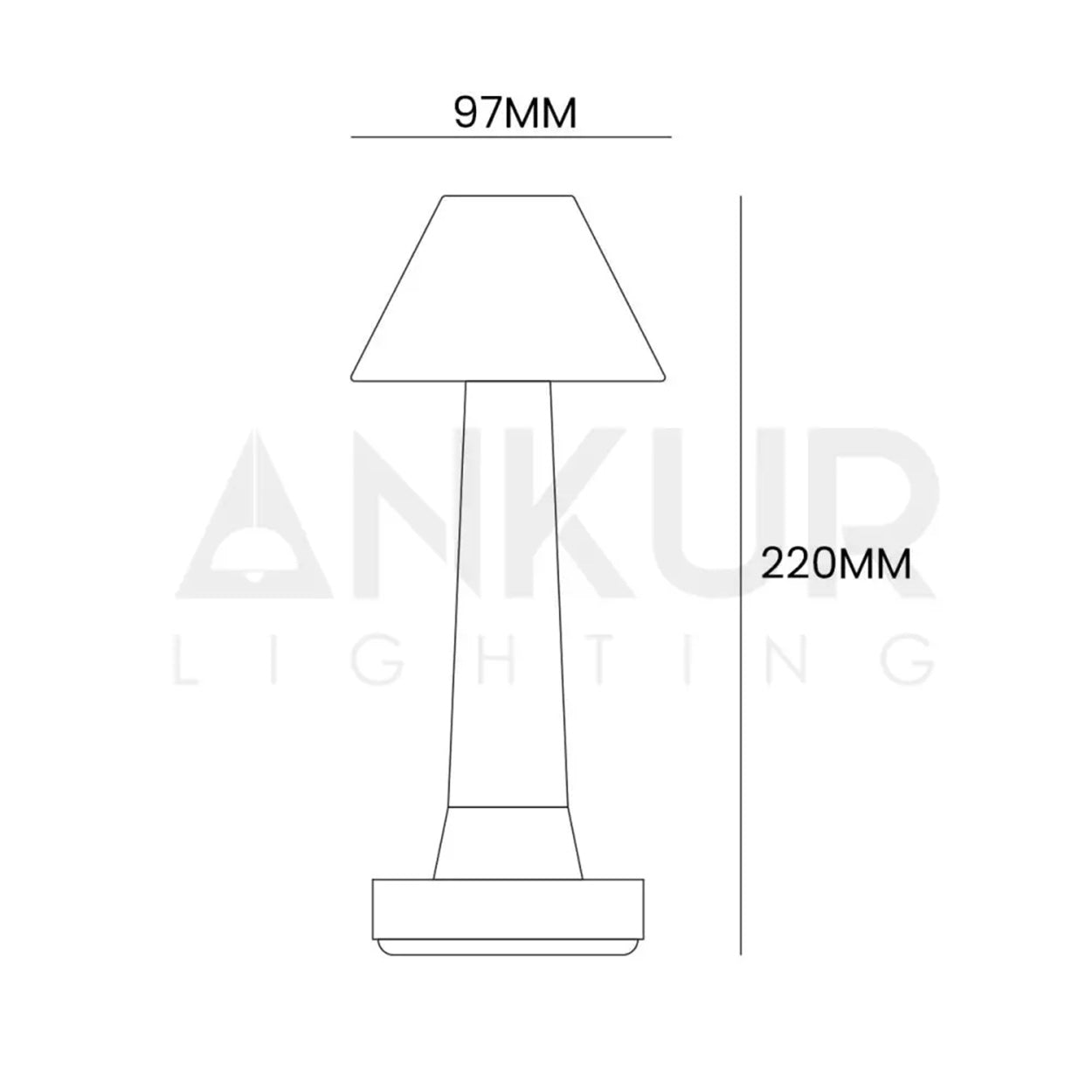 ANKUR METALHAT RECHARGABLE TOUCH CONTROL WIRELESS BAR TABLE LAMP