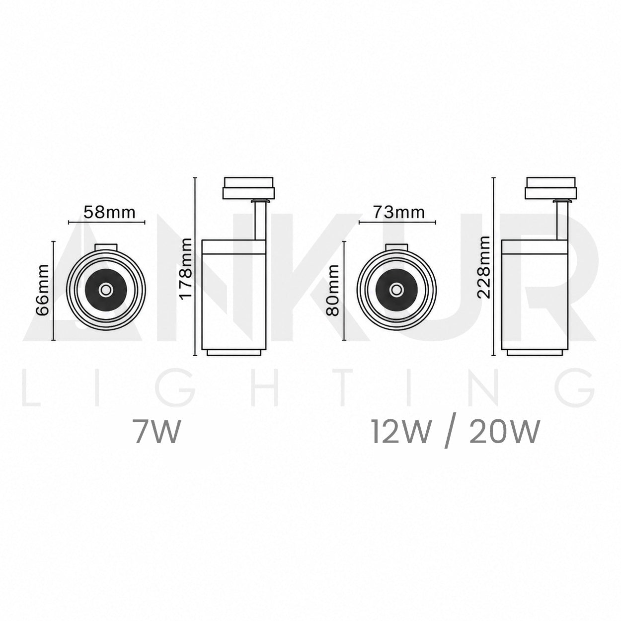 ANKUR 20MM STANDARD MAGNETIC ADJUSTABLE AND MODERN TRACK SPOT LIGHT