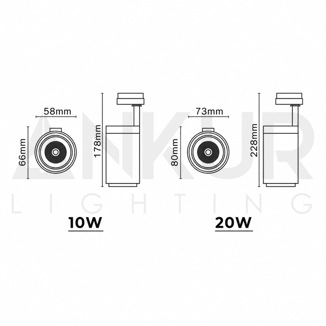 ANKUR 20MM STANDARD MAGNETIC ADJUSTABLE AND MODERN TRACK SPOT LIGHT