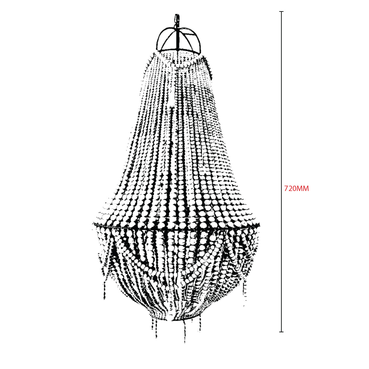 ANKUR BOHEMIAN DOUBLE HEIGHT WOOD AND METAL SPIRITUAL CHANDELIER