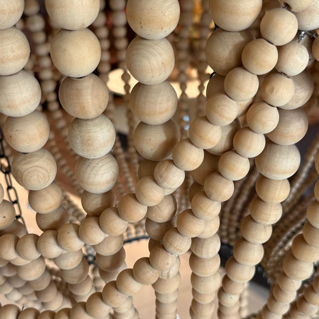 ANKUR BOHEMIAN DOUBLE HEIGHT WOOD AND METAL SPIRITUAL CHANDELIER