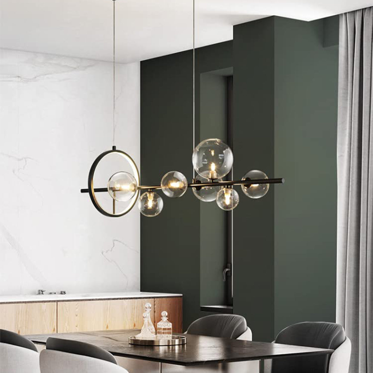 ANKUR GEOM ARIEL MODERN LED RING CHANDELIER HANGING LIGHT