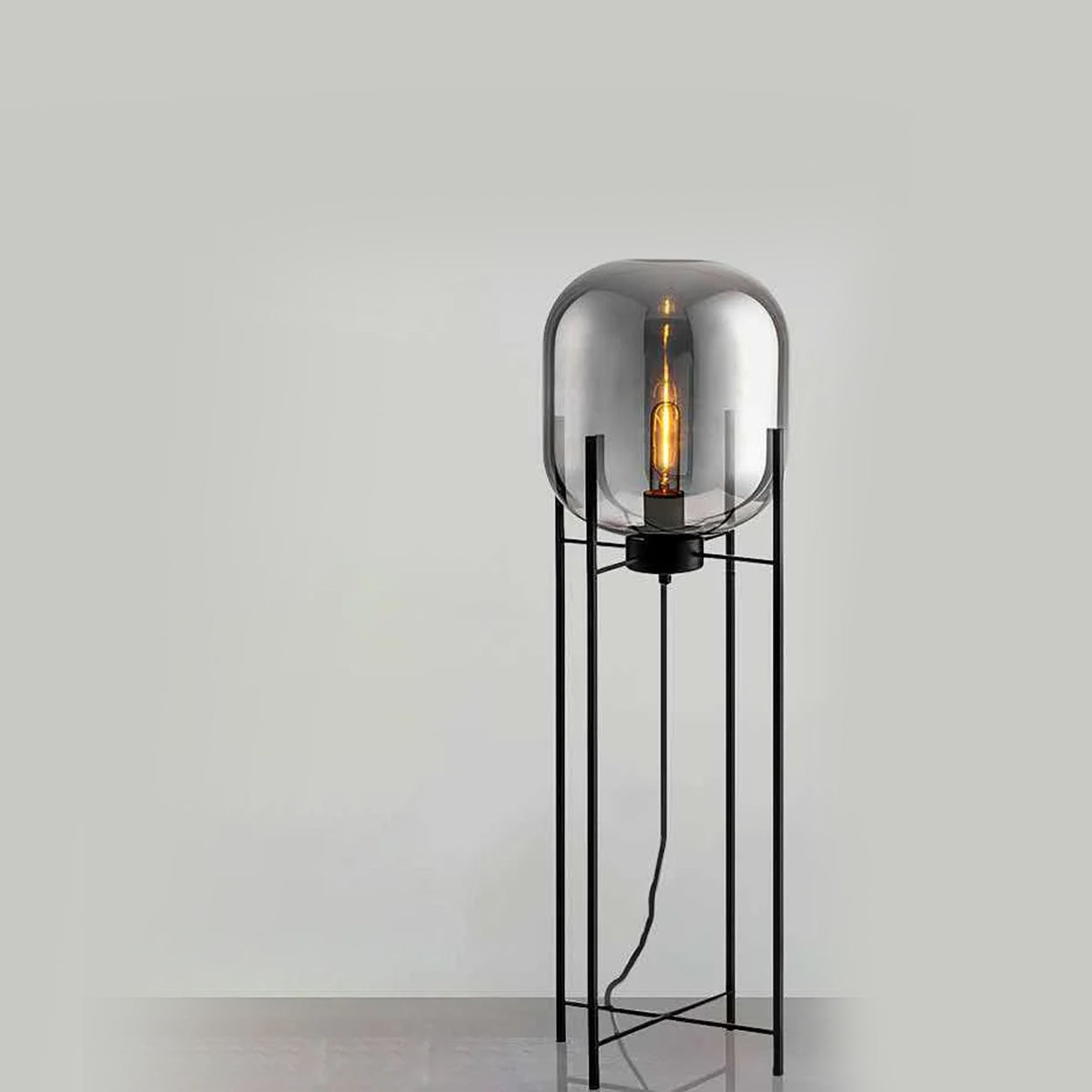 ANKUR GIORGIA MODERN METAL AND GLASS FLOOR LAMP