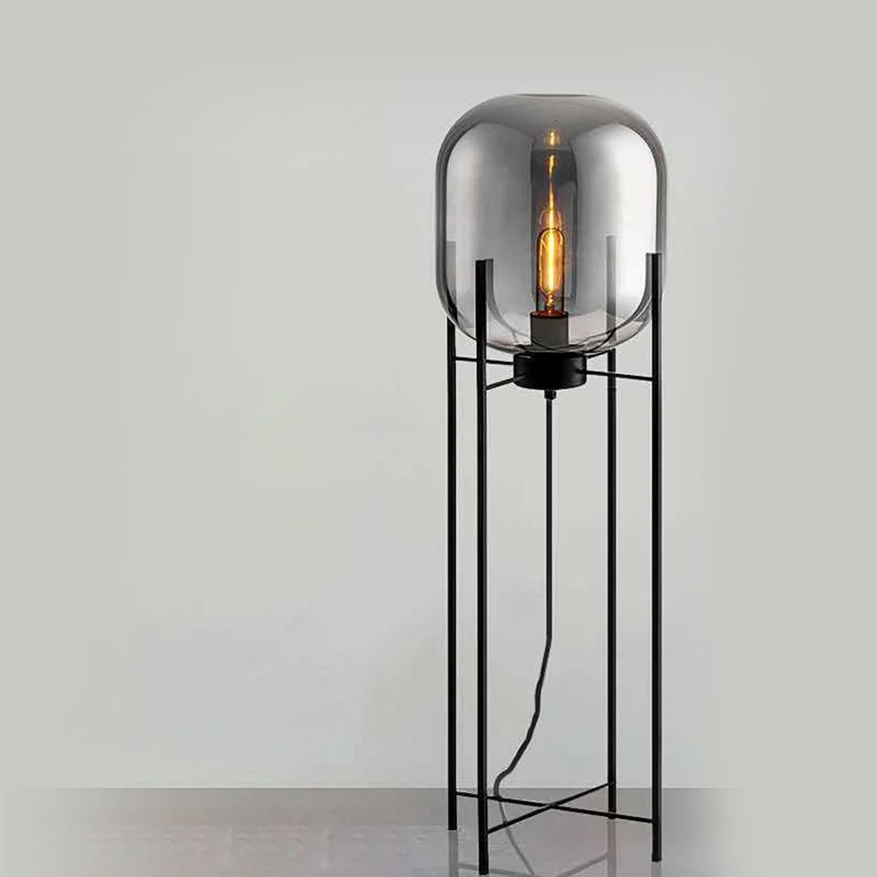 ANKUR GIORGIA MODERN METAL AND GLASS FLOOR LAMP