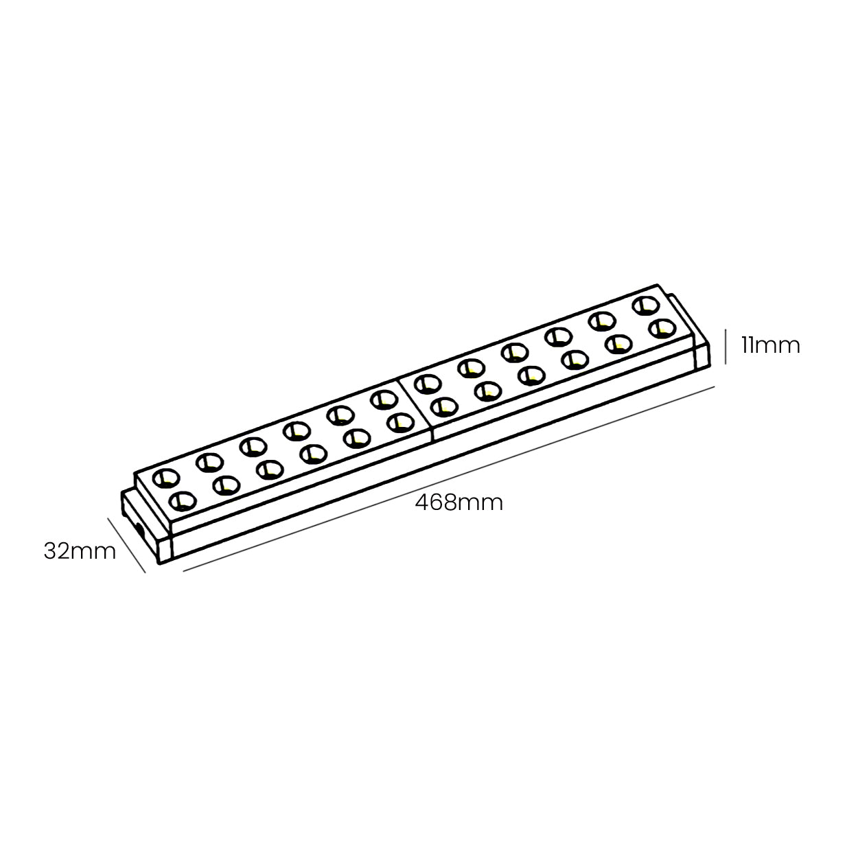 ANKUR 30MM ULTRATHIN MAGNETIC 468MM 20W LINEAR GRILLE LIGHT