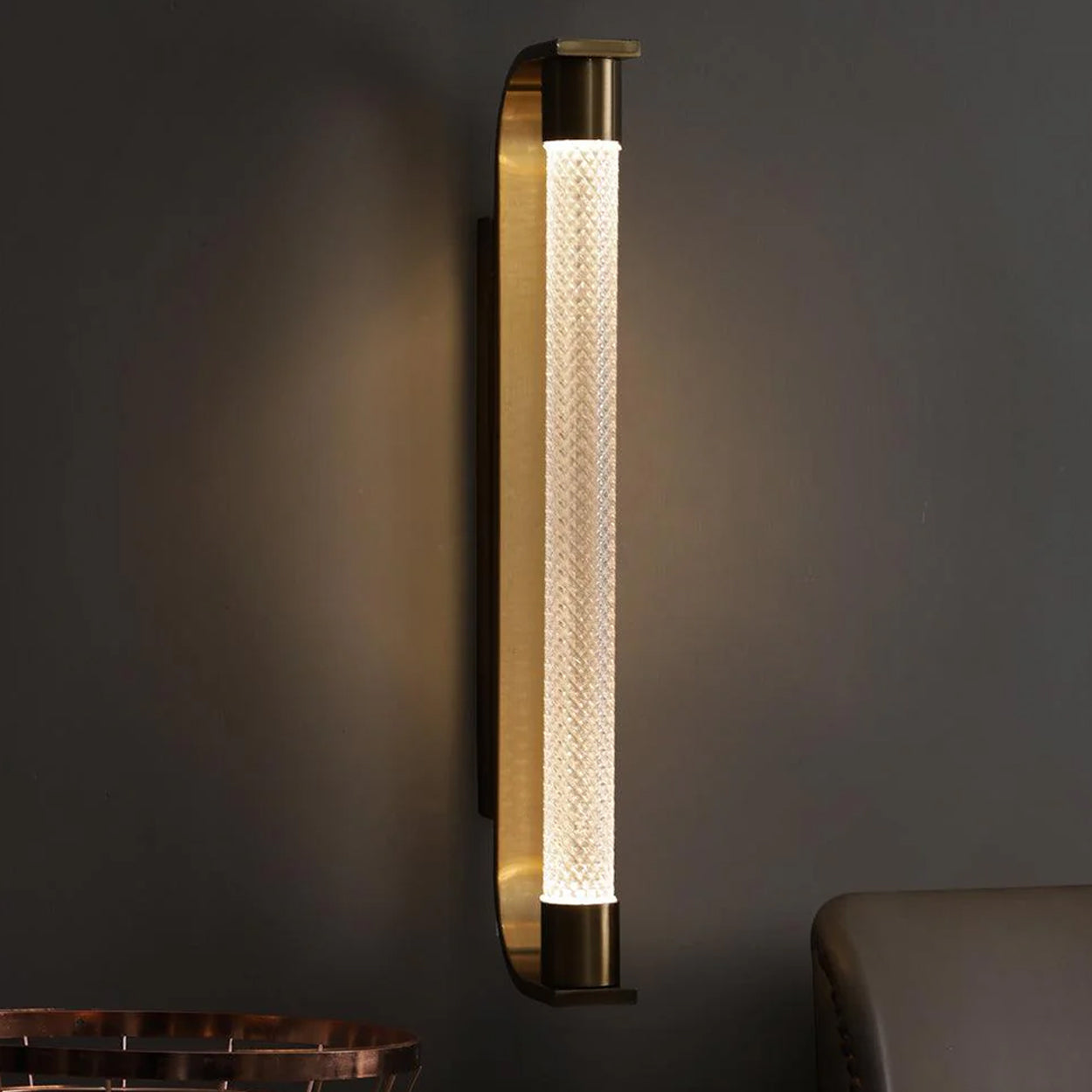 ANKUR FLAVIA CRYSTAL METAL LED MIRROR WALL LIGHT