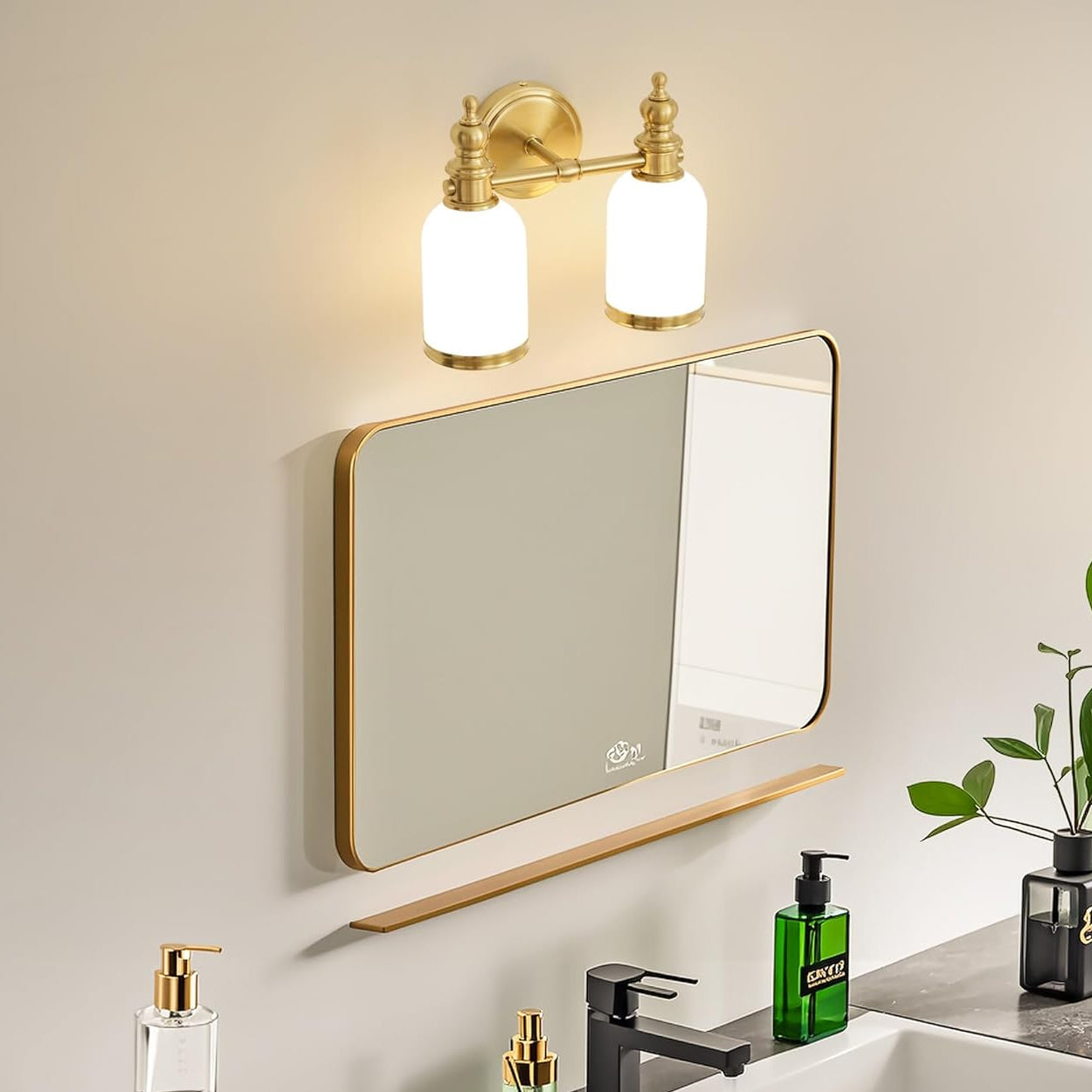 ANKUR SOVEREIGN VINTAGE STYLE METAL AND GLASS MIRROR LIGHT