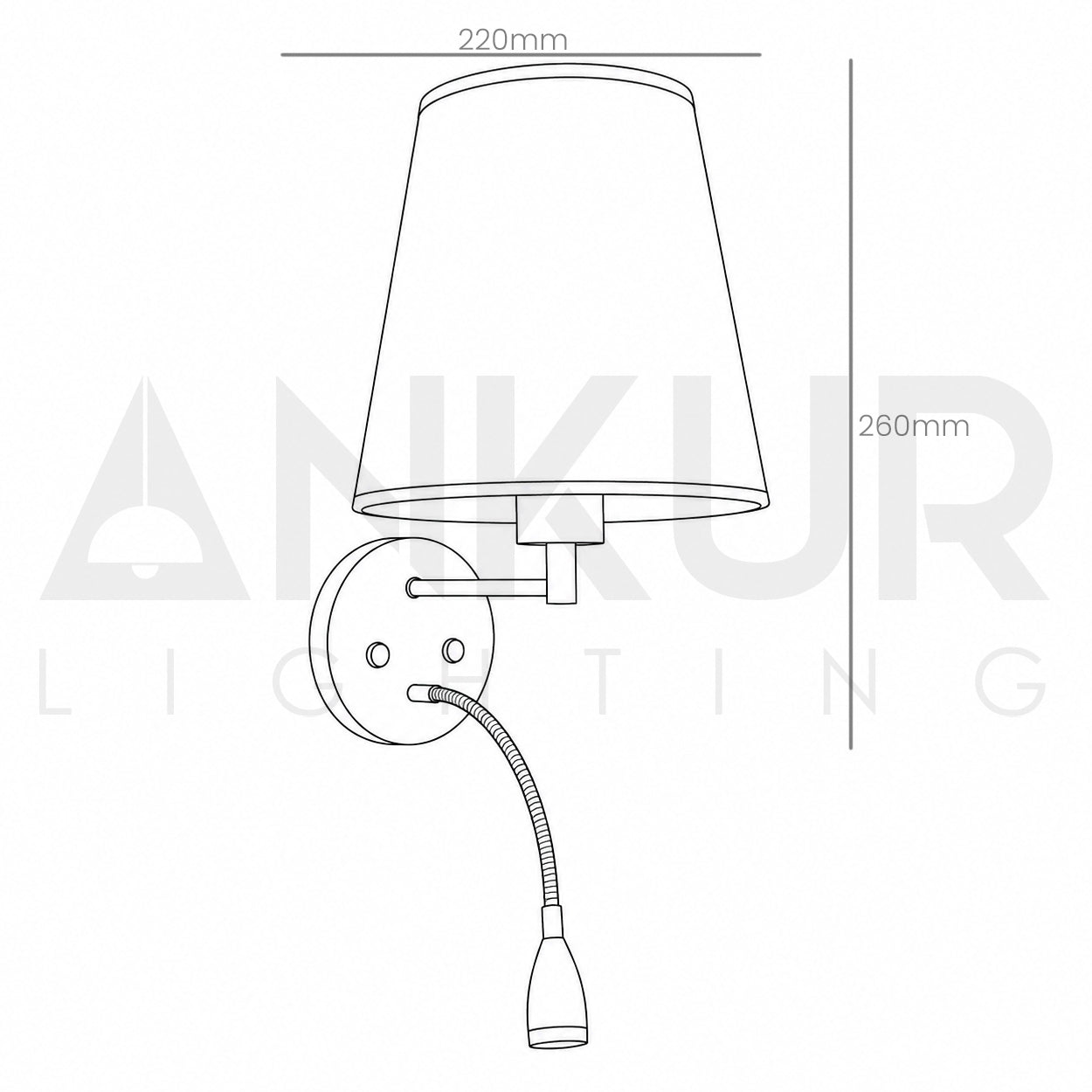 ANKUR FIANCO METAL AND FABRIC SHADE MODERN WALL LIGHT