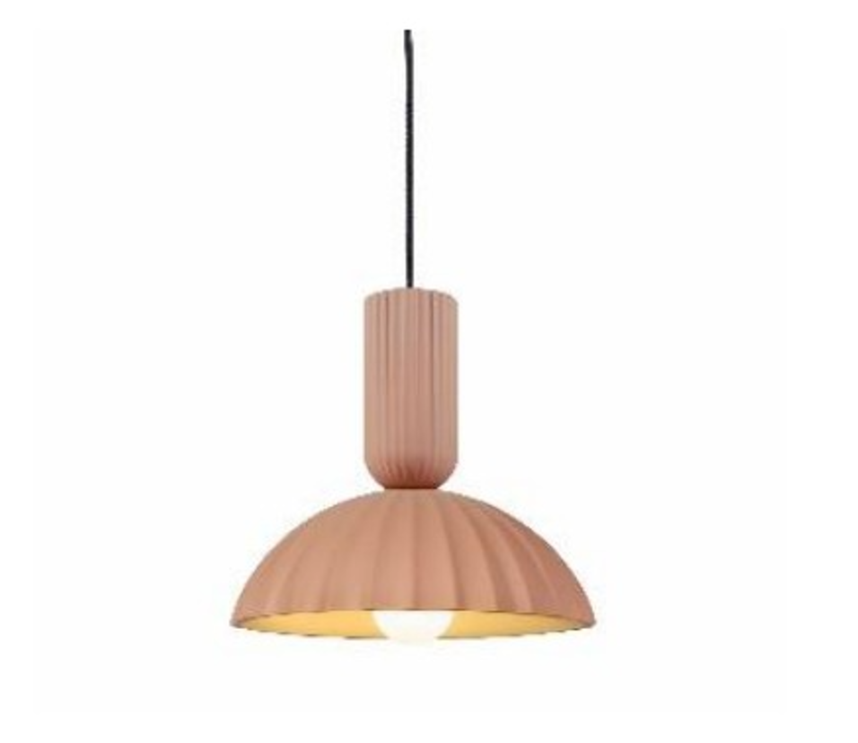 ANKUR WILLOW FLUTED WHITE CERAEMIC PORCELAIN DOME PENDANT LIGHT