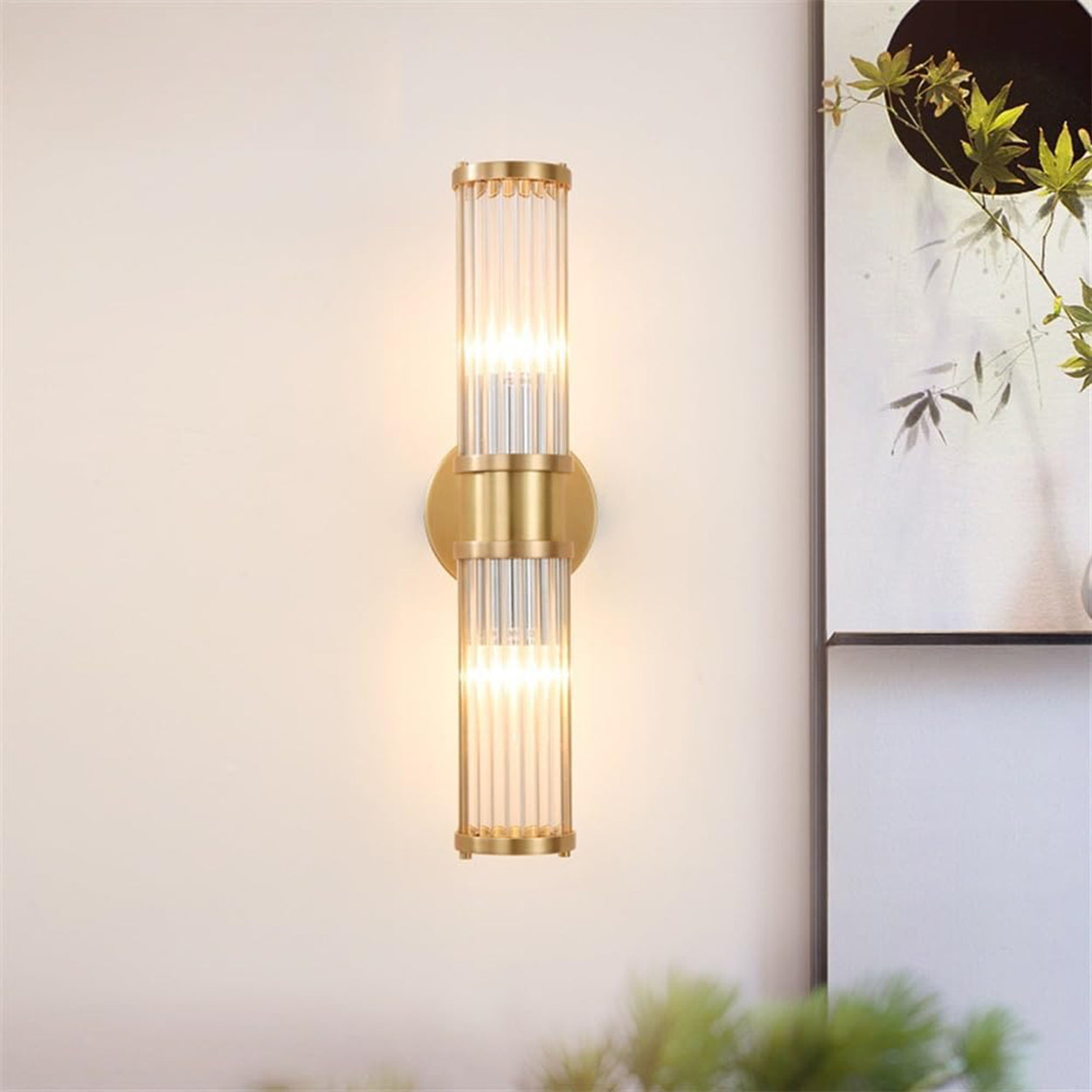ANKUR ALESSIO VINTAGE STYLE METAL AND CRYSTAL WALL LIGHT