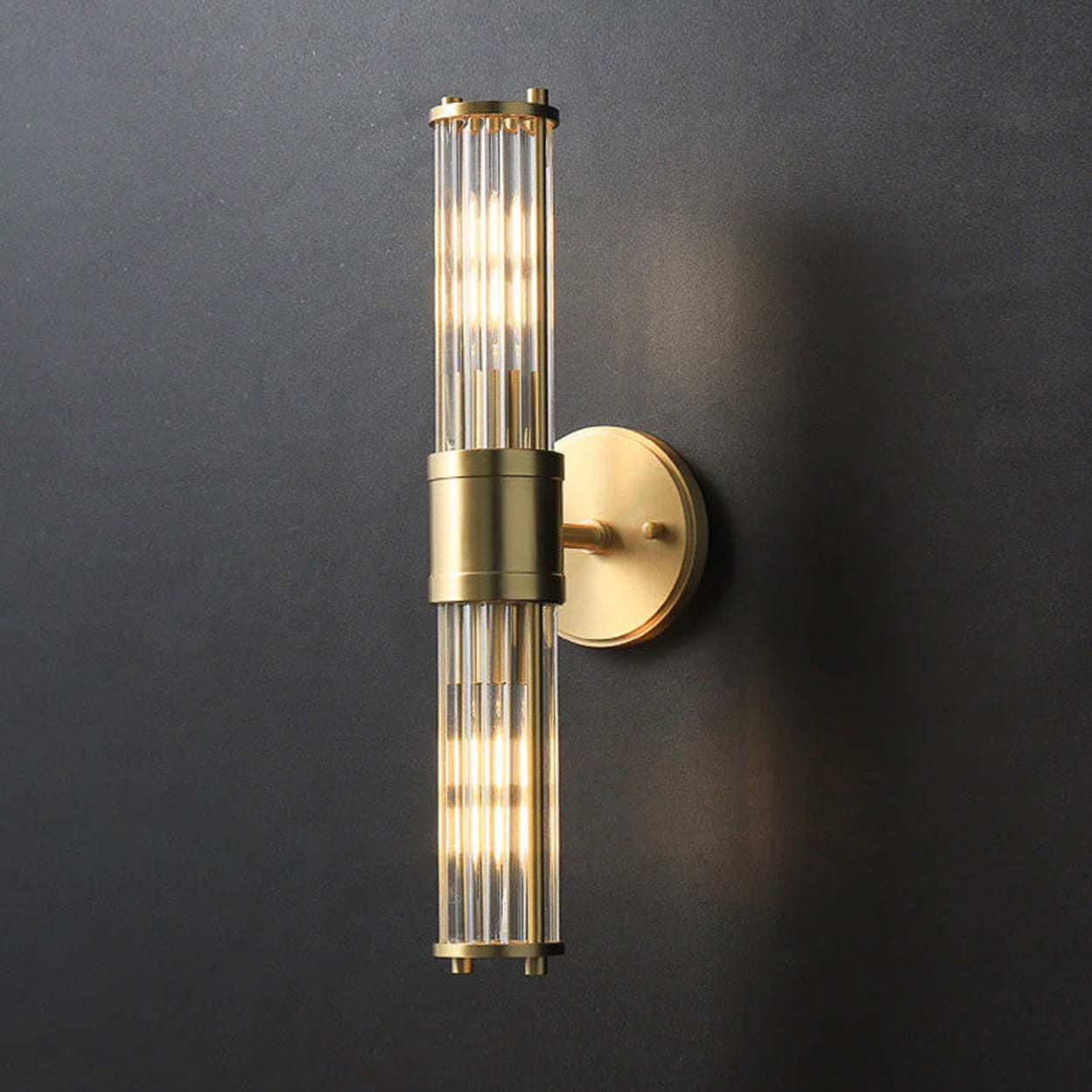 ANKUR ALESSIO VINTAGE STYLE METAL AND CRYSTAL WALL LIGHT