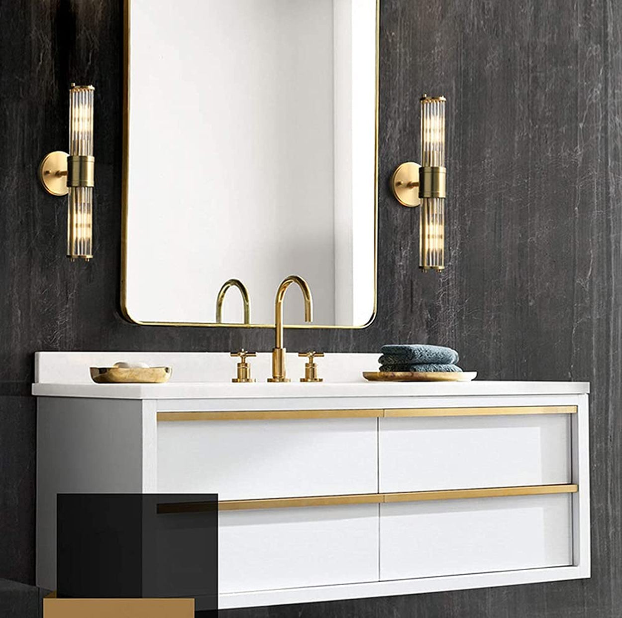 ANKUR ALESSIO VINTAGE STYLE METAL AND CRYSTAL WALL LIGHT