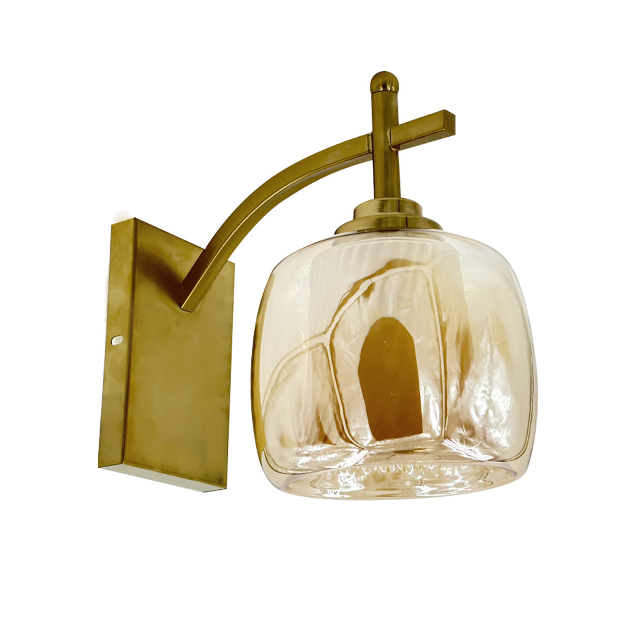 ANKUR LORENZO VINTAGE STYLE METAL AND GLASS WALL LIGHT