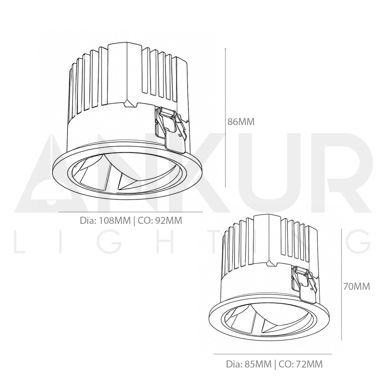 ANKUR ELIAN ROUND LENS BASED RECESSED LED DOWNLIGHT