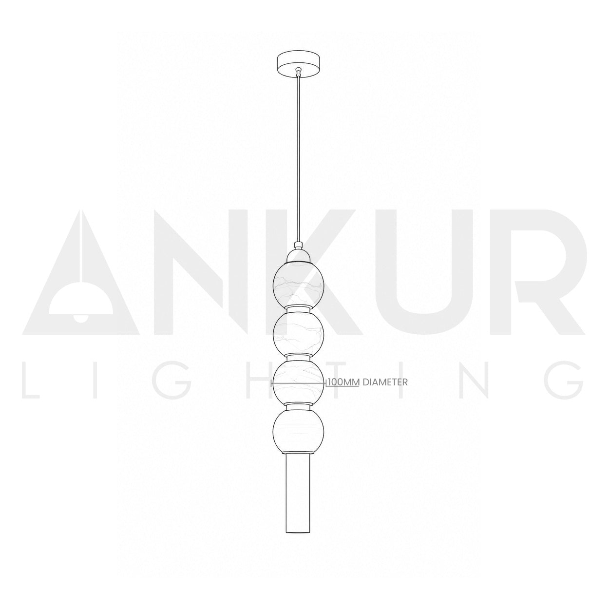 ANKUR STELO METAL AND GLASS MODERN LUXURY HANGING LIGHT