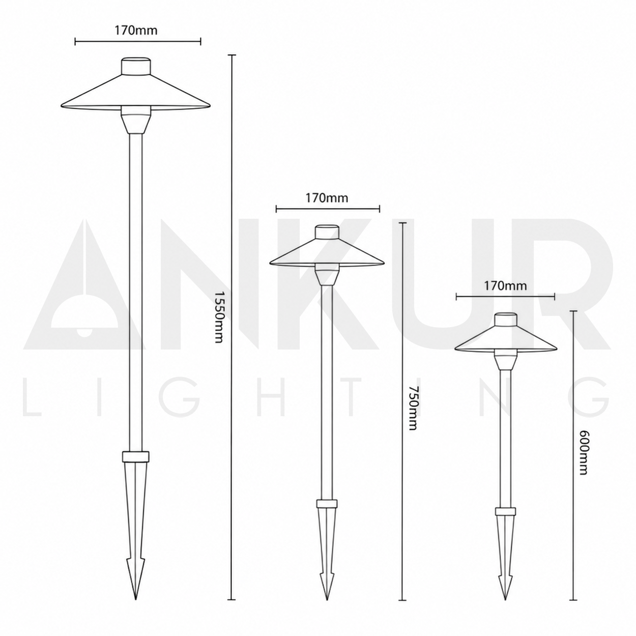 ANKUR VECO IP66 WATER RESISTANCE OUTDOOR BOLLARD LIGHT