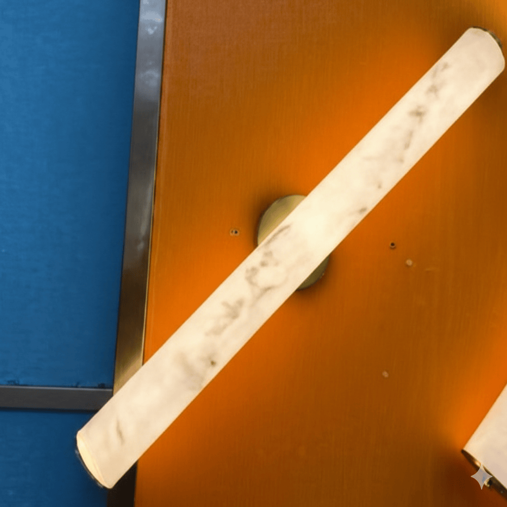 ANKUR VITRIC MODERN MINIMILIST DESIN METAL AND ALABASTER BASED WALL LIGHT