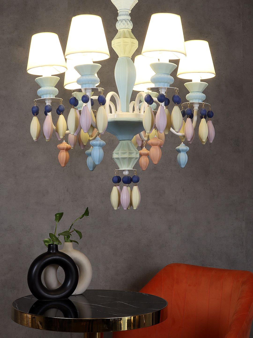 ANKUR BELLE LUXURY 8 LIGHT MULTICOLOUR HANDMADE CHANDELIER