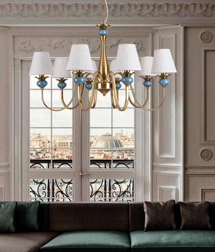 ANKUR LUMAFLARE BLOSSOM FABRIC SINGLE HEIGHT CASCADE CRYSTAL CHANDELIER FOR HOME LIGHTING