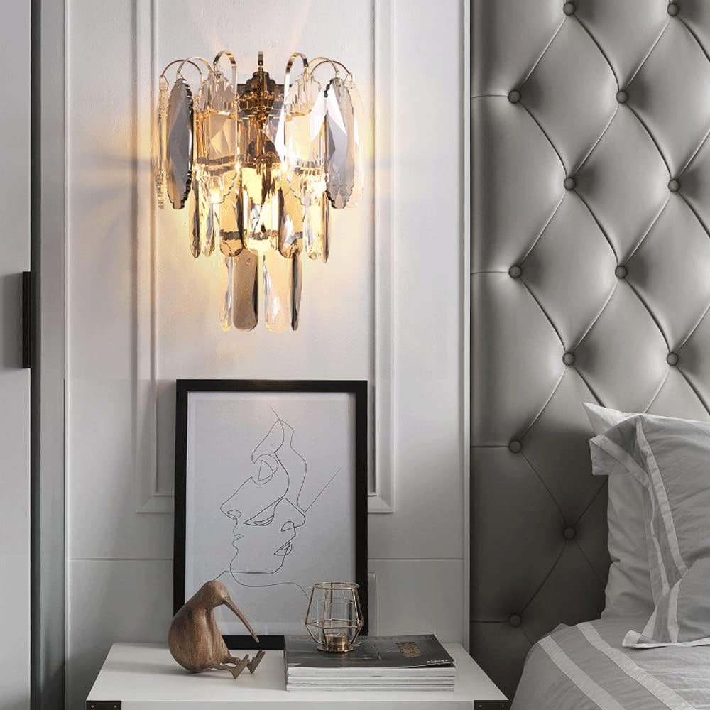 ANKUR LUMINAIRE SMOKE CROWN CRYSTAL WALL LIGHT