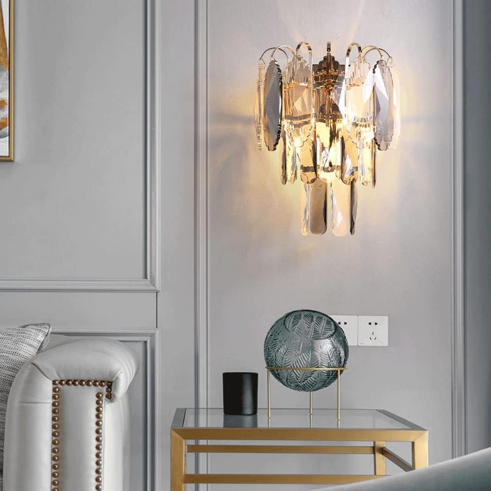 ANKUR LUMINAIRE SMOKE CROWN CRYSTAL WALL LIGHT