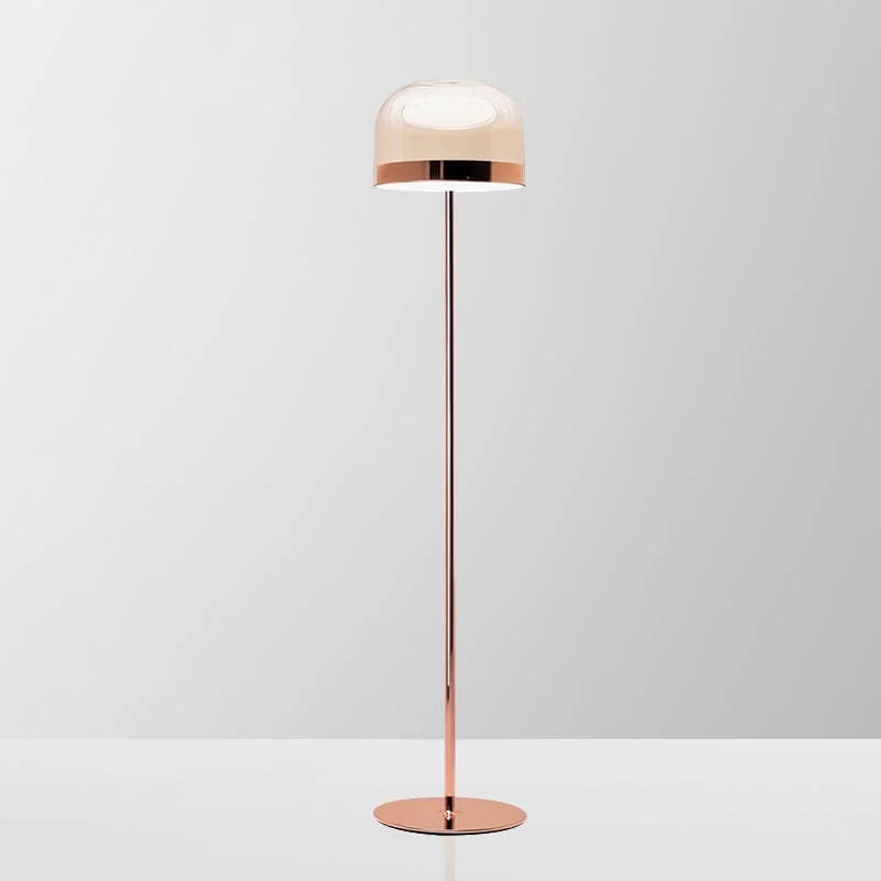 ANKUR CLASSY COPPER FINISH METAL AND GLASS BASED FLOOR LAMP FOR LIVING AND BEDROOM LIGHTING