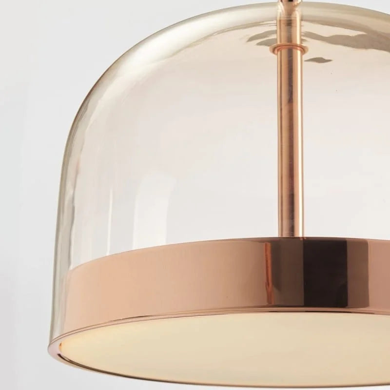 ANKUR CLASSY COPPER FINISH METAL AND AMBER GLASS PENDANT LIGHT