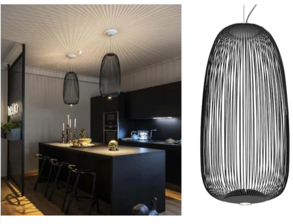 ANKUR ECHO MODERN DESIGNER SPOKES BLACK FINISH METAL BASED HANGING LIGHT FOR HOME LIGHTING