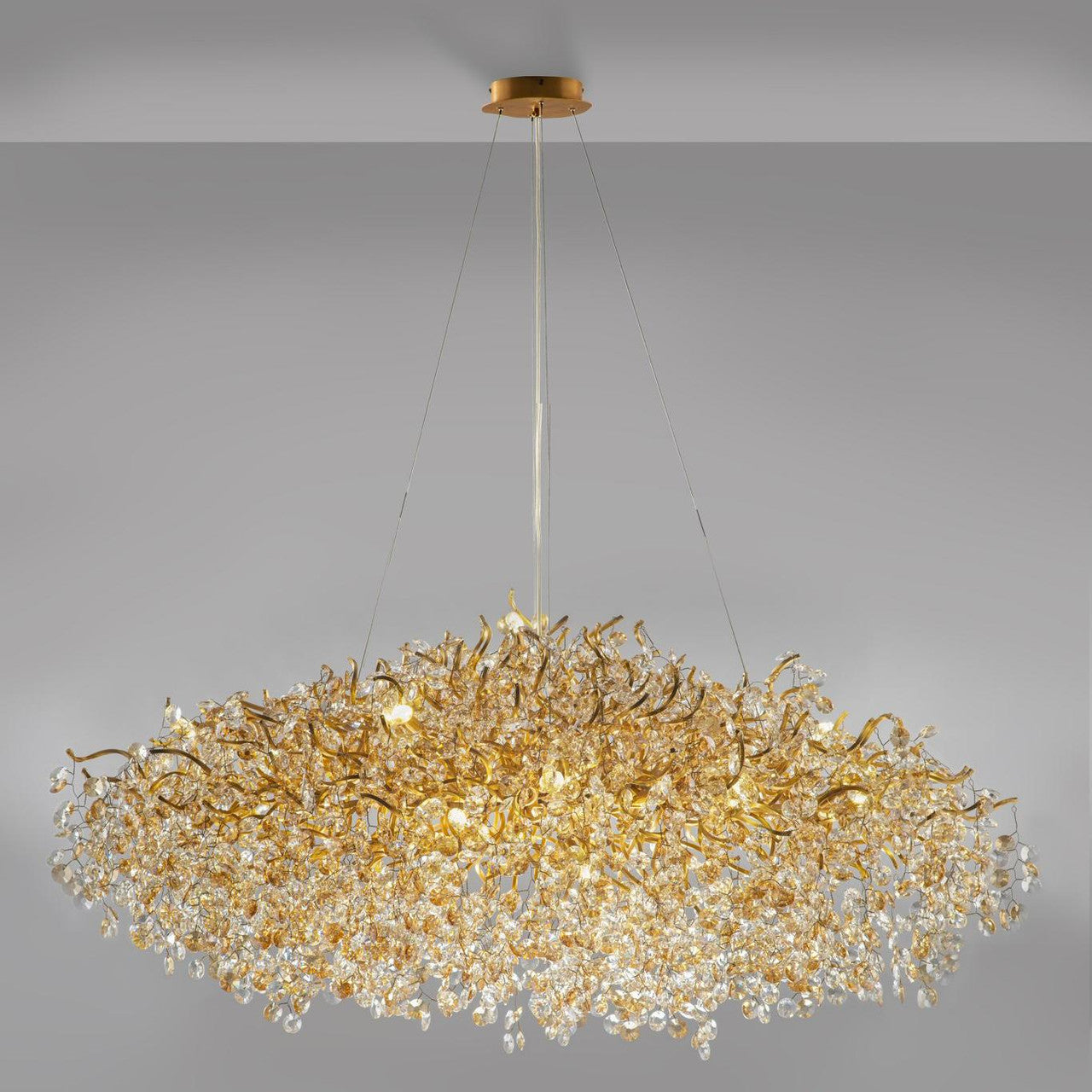 ANKUR RECTANGLE BLOOM CONTEMPORARY CRYSTAL CHANDELIER