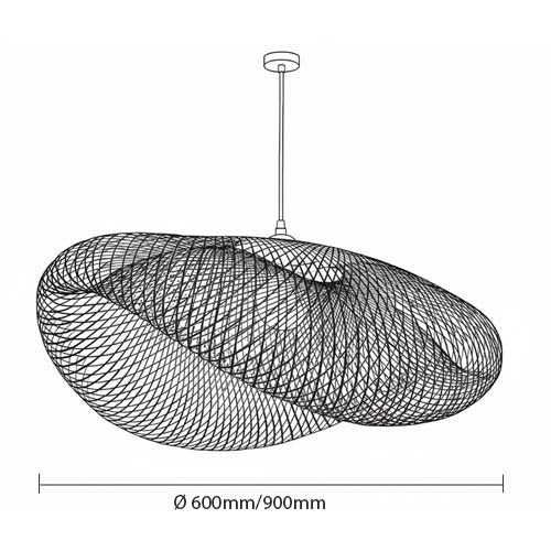 ANKUR SUNDIAL CANE HAT BAMBOO PENDANT LIGHT