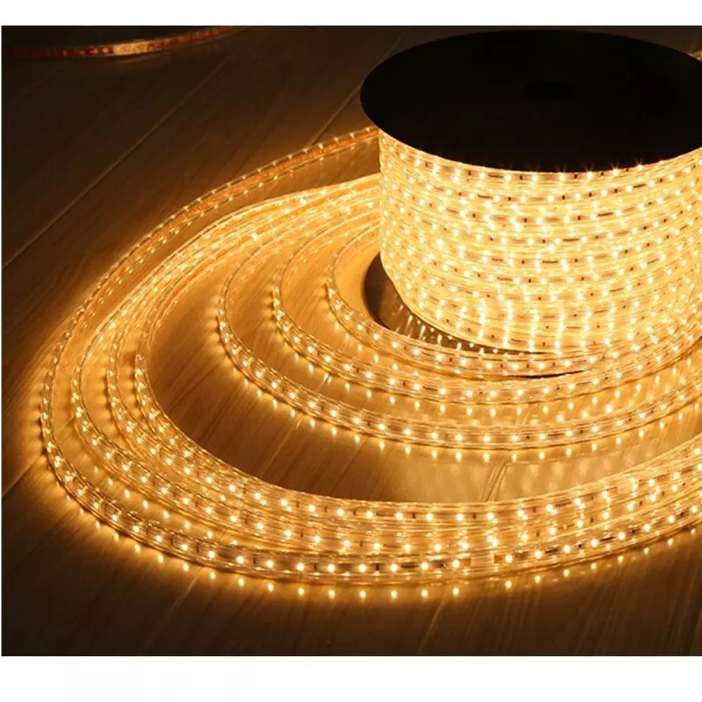 ANKUR IP65 WATERPROOF WARM WHITE LED STRIP LIGHT FOR INDOOR & OUTDOOR USE - 45 METER/6W/3000K
