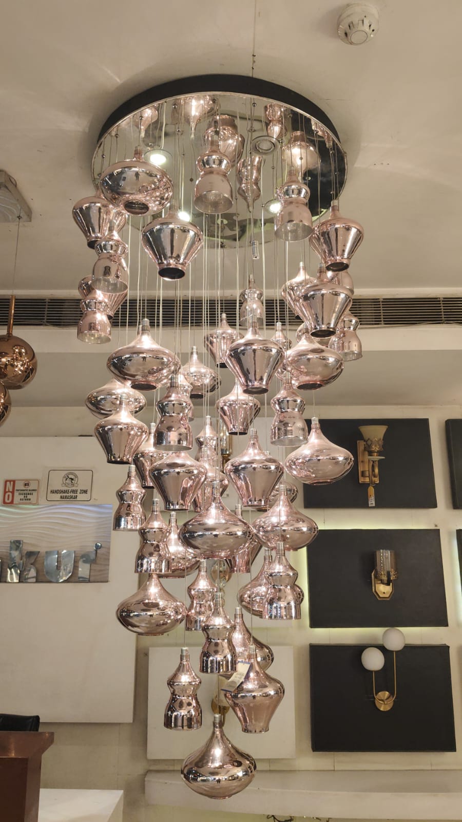 ANKUR LUNARIA MODERN LED COPPER GLASS LUXURY CHANDELIER